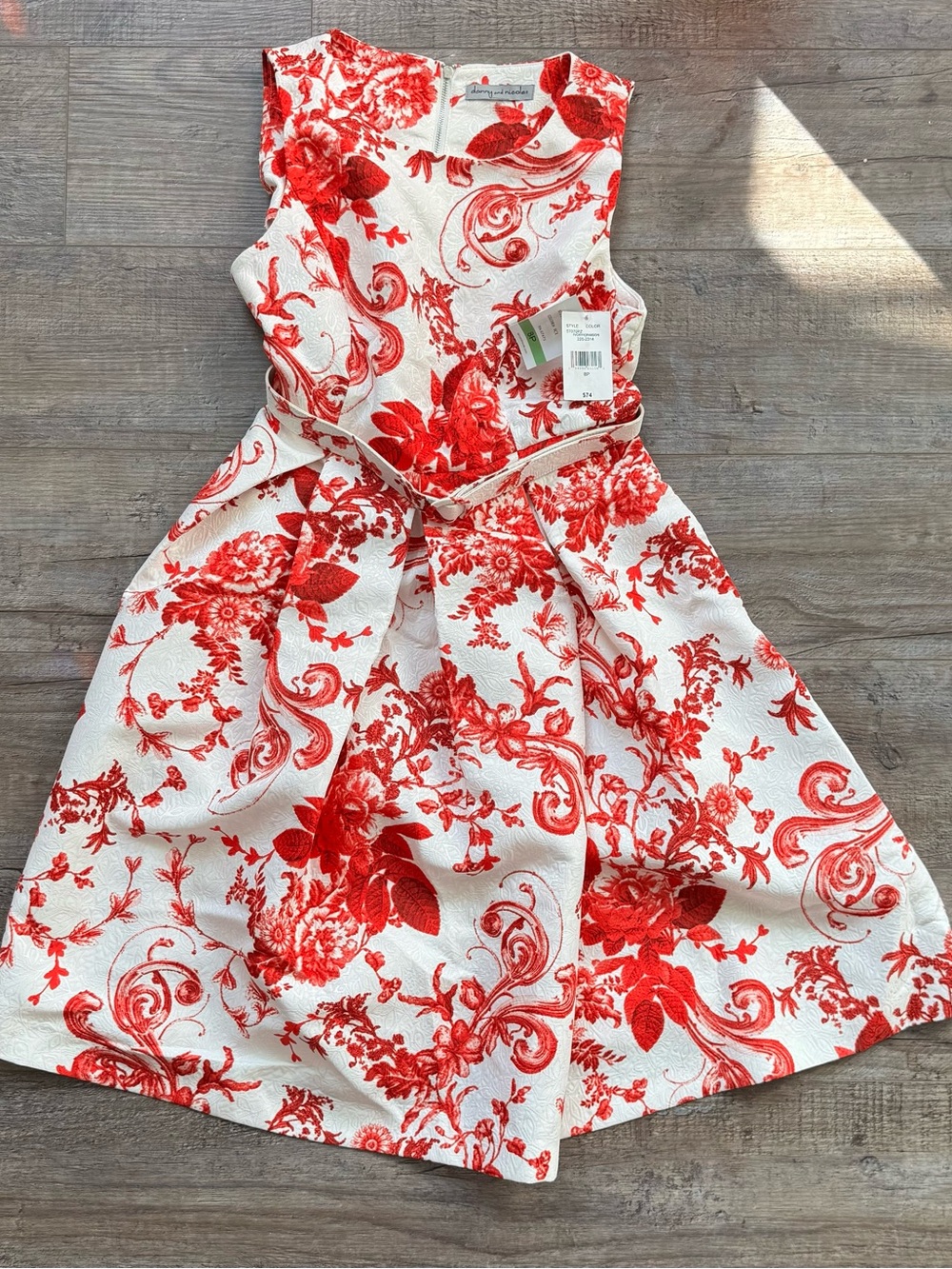 Red Floral Fit & Flare Dress - Danny and Nicole